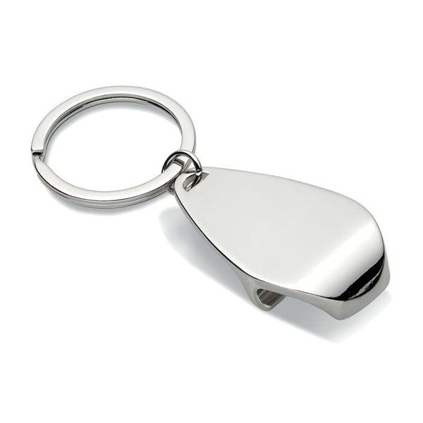 Portachiavi apribottiglia color argento - personalizzabile con logo