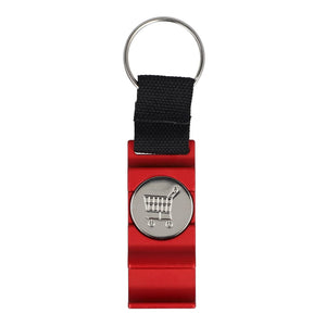 Portachiavi apribottiglie 3 in 1 Rosso - personalizzabile con logo