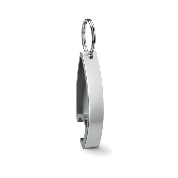 Portachiavi apribottiglie color argento - personalizzabile con logo