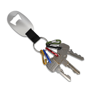 Portachiavi apribottiglie color color argento - personalizzabile con logo