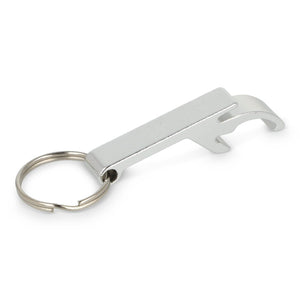 Portachiavi apribottiglie color color argento - personalizzabile con logo
