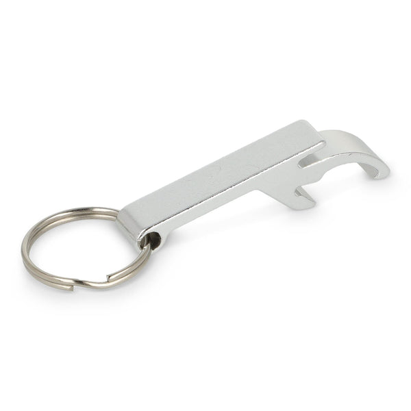 Portachiavi apribottiglie color color argento - personalizzabile con logo