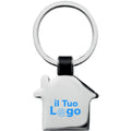 Portachiavi casa in metallo Nero - personalizzabile con logo
