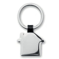 Portachiavi casa in metallo Nero - personalizzabile con logo