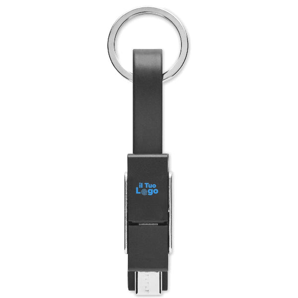 Portachiavi con cavo di carica - personalizzabile con logo