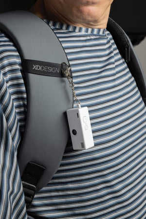 Portachiavi con fotocamera Cliq it RCS bianco - personalizzabile con logo