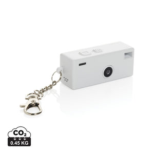 Portachiavi con fotocamera Cliq it RCS bianco - personalizzabile con logo