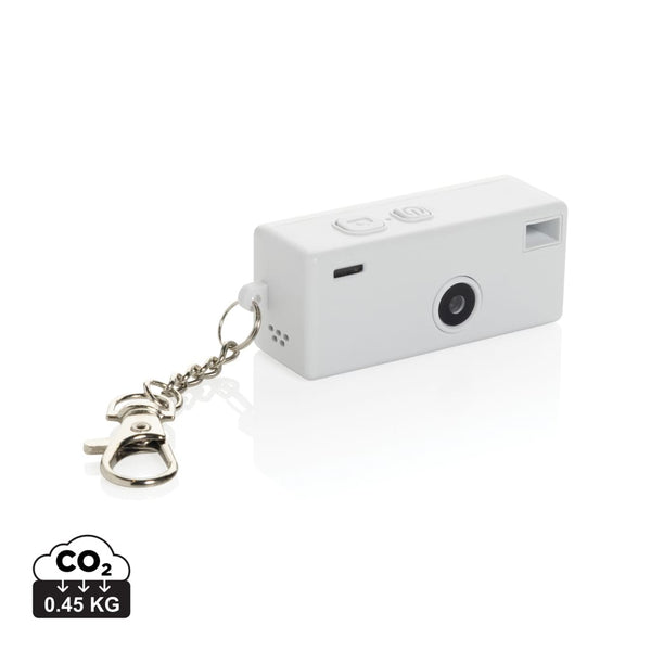 Portachiavi con fotocamera Cliq it RCS bianco - personalizzabile con logo