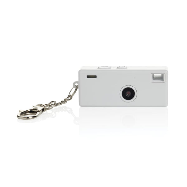 Portachiavi con fotocamera Cliq it RCS bianco - personalizzabile con logo