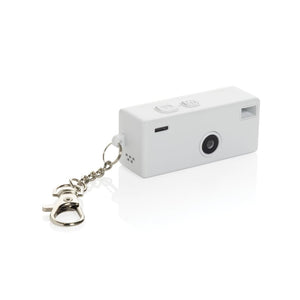 Portachiavi con fotocamera Cliq it RCS bianco - personalizzabile con logo