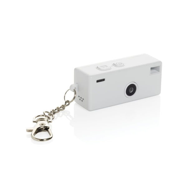 Portachiavi con fotocamera Cliq it RCS bianco - personalizzabile con logo