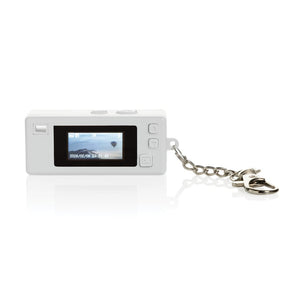 Portachiavi con fotocamera Cliq it RCS bianco - personalizzabile con logo