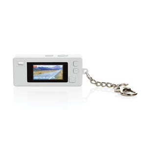 Portachiavi con fotocamera Cliq it RCS bianco - personalizzabile con logo