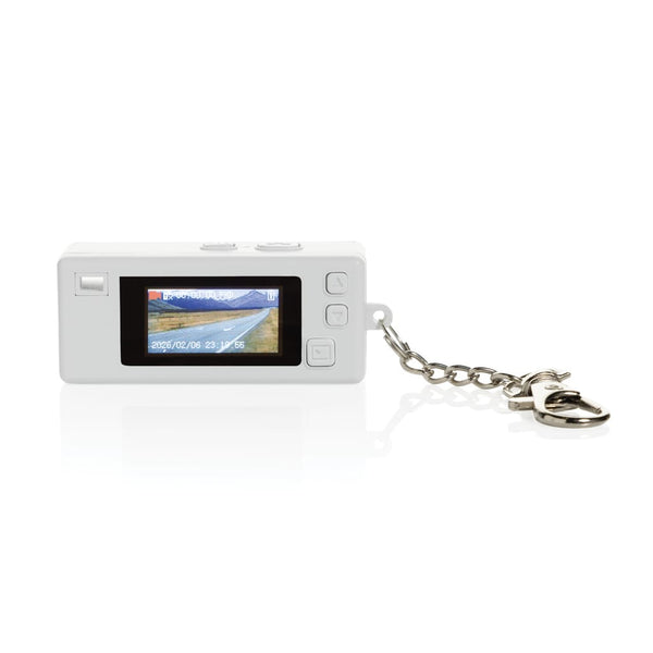 Portachiavi con fotocamera Cliq it RCS bianco - personalizzabile con logo