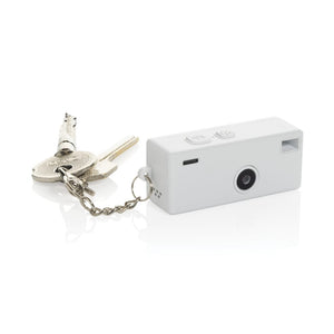 Portachiavi con fotocamera Cliq it RCS bianco - personalizzabile con logo
