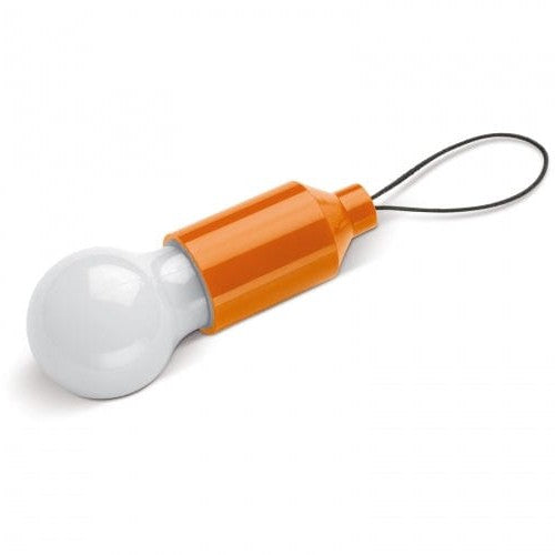 Portachiavi con lampadina Arancione - personalizzabile con logo