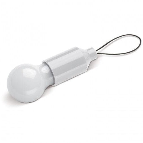 Portachiavi con lampadina Bianco - personalizzabile con logo