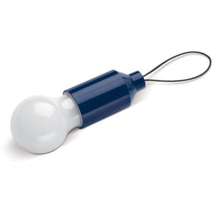 Portachiavi con lampadina blu navy - personalizzabile con logo