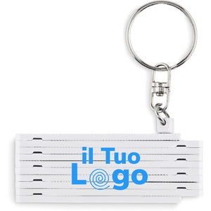Portachiavi con righello falegname Bianco - personalizzabile con logo