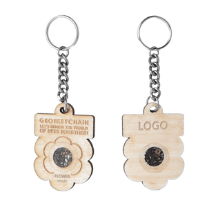 Portachiavi con semi Fiori di campo 2 - personalizzabile con logo