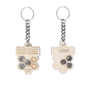 Portachiavi con semi Fiori di campo - personalizzabile con logo