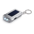Portachiavi con torcia solare color argento - personalizzabile con logo
