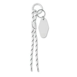 Portachiavi corda intrecciata Bianco - personalizzabile con logo
