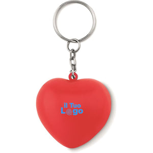 Portachiavi cuore in PU rosso - personalizzabile con logo