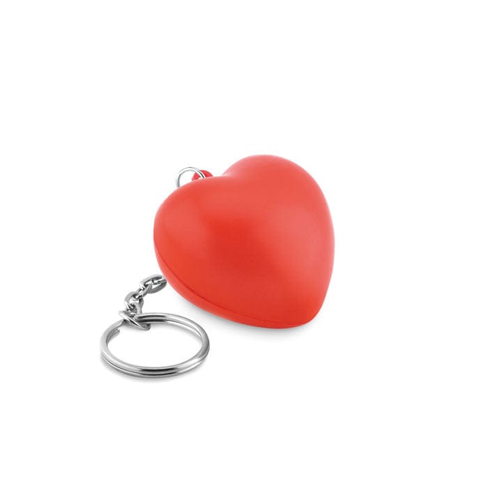 Portachiavi cuore in PU rosso - personalizzabile con logo