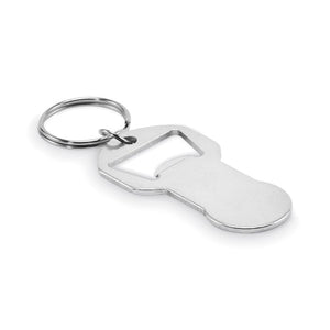 Portachiavi e apribottiglie fun Color argento - personalizzabile con logo