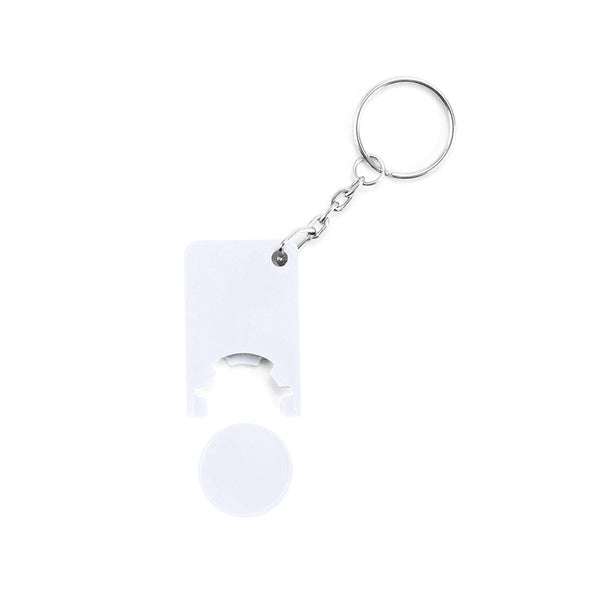 Portachiavi Gettone Beka bianco - personalizzabile con logo