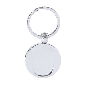 Portachiavi Gettone Mican color argento - personalizzabile con logo