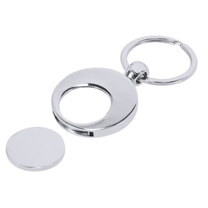 Portachiavi Gettone Mican color argento - personalizzabile con logo
