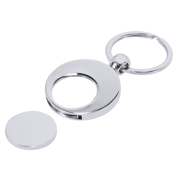 Portachiavi Gettone Mican color argento - personalizzabile con logo