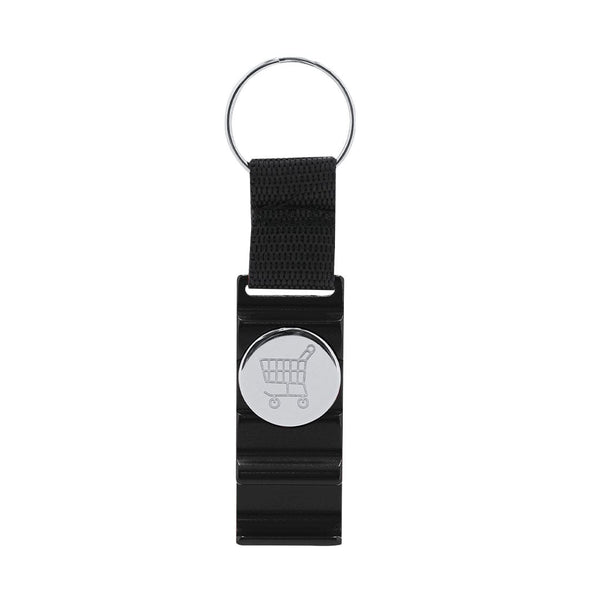 Portachiavi Gettone Supporto Nevin nero - personalizzabile con logo