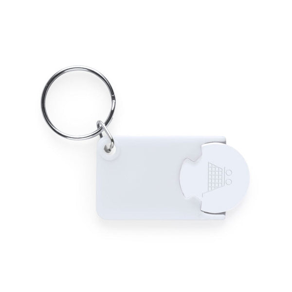Portachiavi Gettone Zabax bianco - personalizzabile con logo