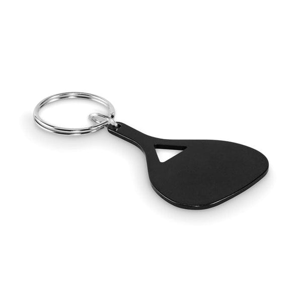 Portachiavi in alluminio tipo paletta Nero - personalizzabile con logo