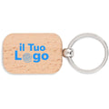 Portachiavi in legno beige - personalizzabile con logo