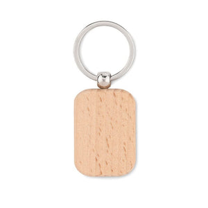 Portachiavi in legno beige - personalizzabile con logo