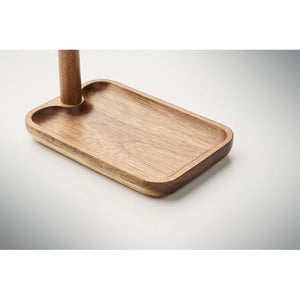 Portachiavi in legno d'acacia natural - personalizzabile con logo