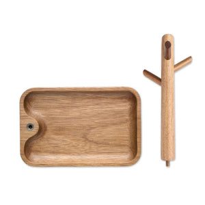 Portachiavi in legno d'acacia natural - personalizzabile con logo