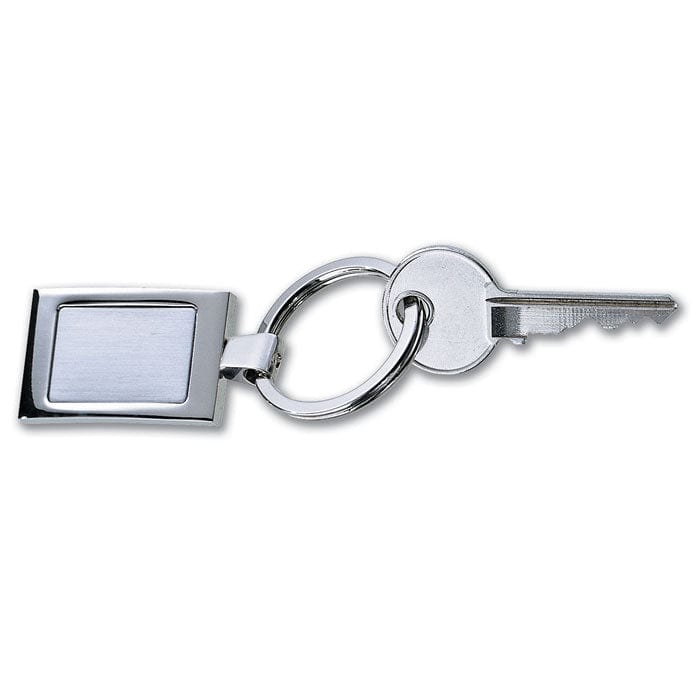 Portachiavi in metallo color argento - personalizzabile con logo