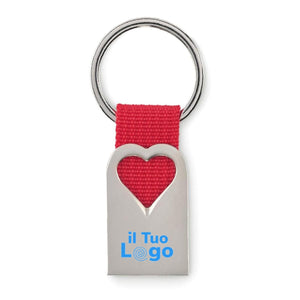 Portachiavi in metallo cuore rosso - personalizzabile con logo