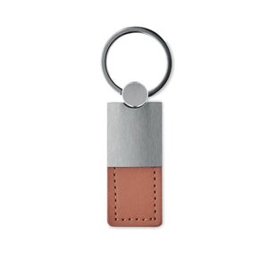 Portachiavi in metallo e PU - personalizzabile con logo