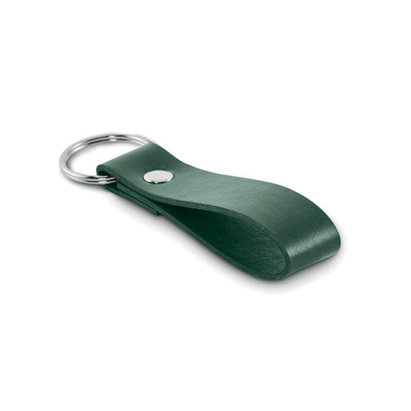 Portachiavi in PU classico verde - personalizzabile con logo