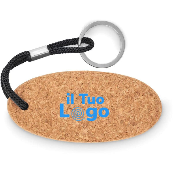 Portachiavi in sughero ovale - personalizzabile con logo