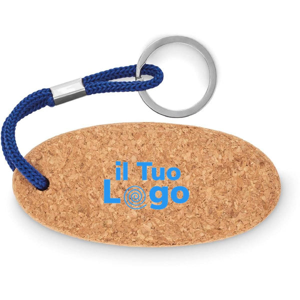 Portachiavi in sughero ovale - personalizzabile con logo