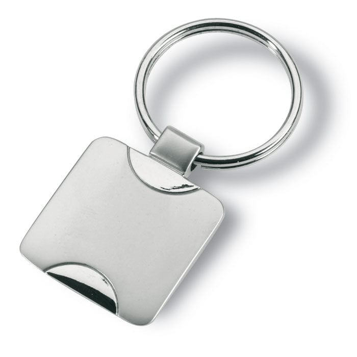 Portachiavi in zinco color argento - personalizzabile con logo