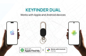 Portachiavi Keyfinder Dual nero - personalizzabile con logo