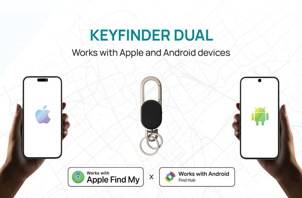 Portachiavi Keyfinder Dual nero - personalizzabile con logo